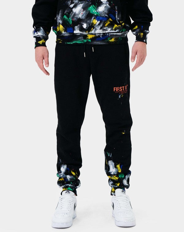 First Row Black Joggers
