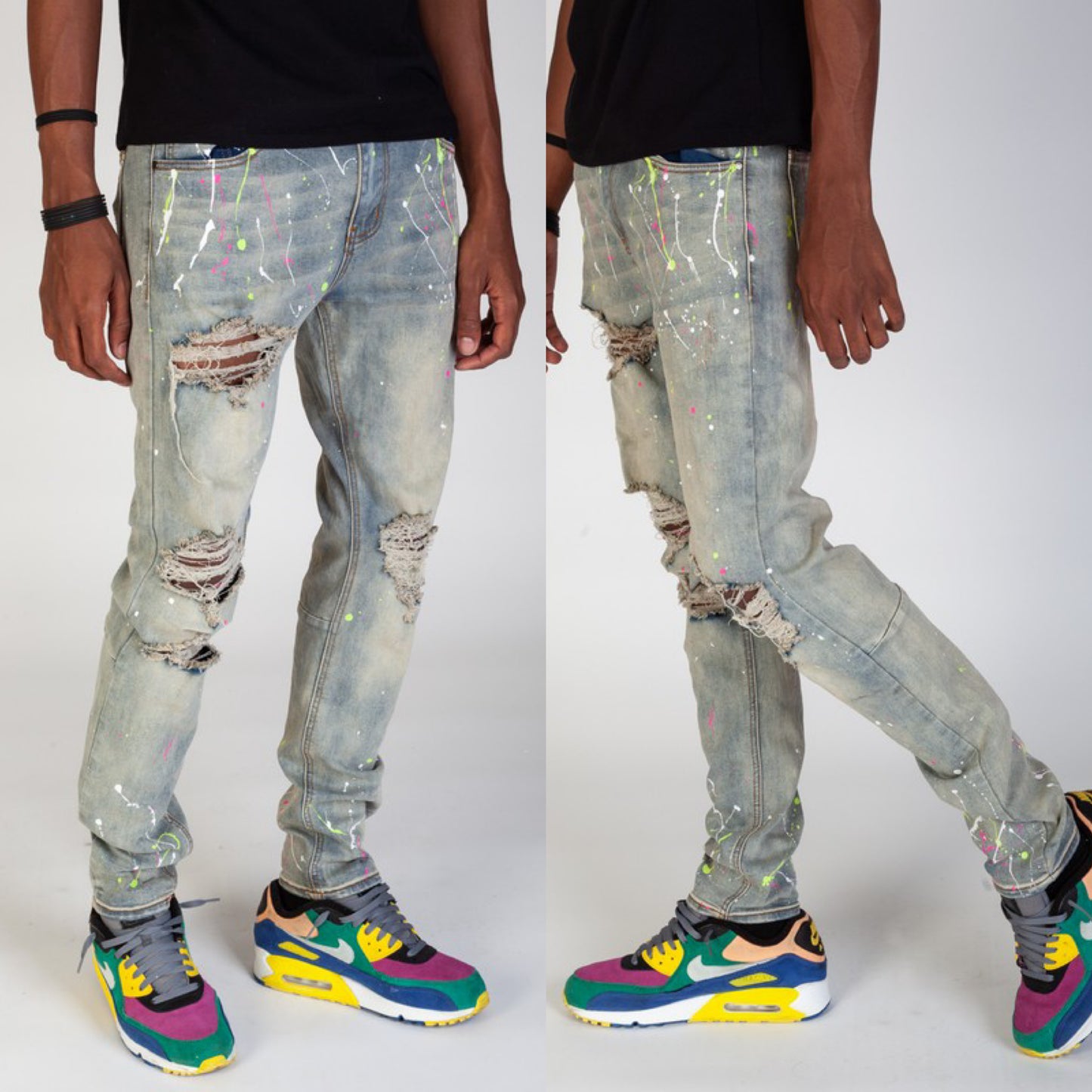 KDNK Neon Splatter Jeans